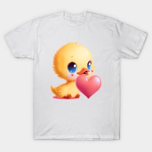 Cute Kawaii Valentine Baby Duckling T-Shirt